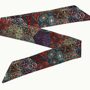 Two Vintage Mandala Pattern Thin Purse Scarves / Hair Bands / Scarves - #1082